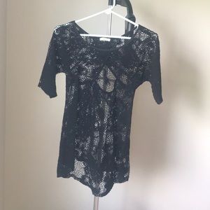 Black cute swim suit coverup dress with lace